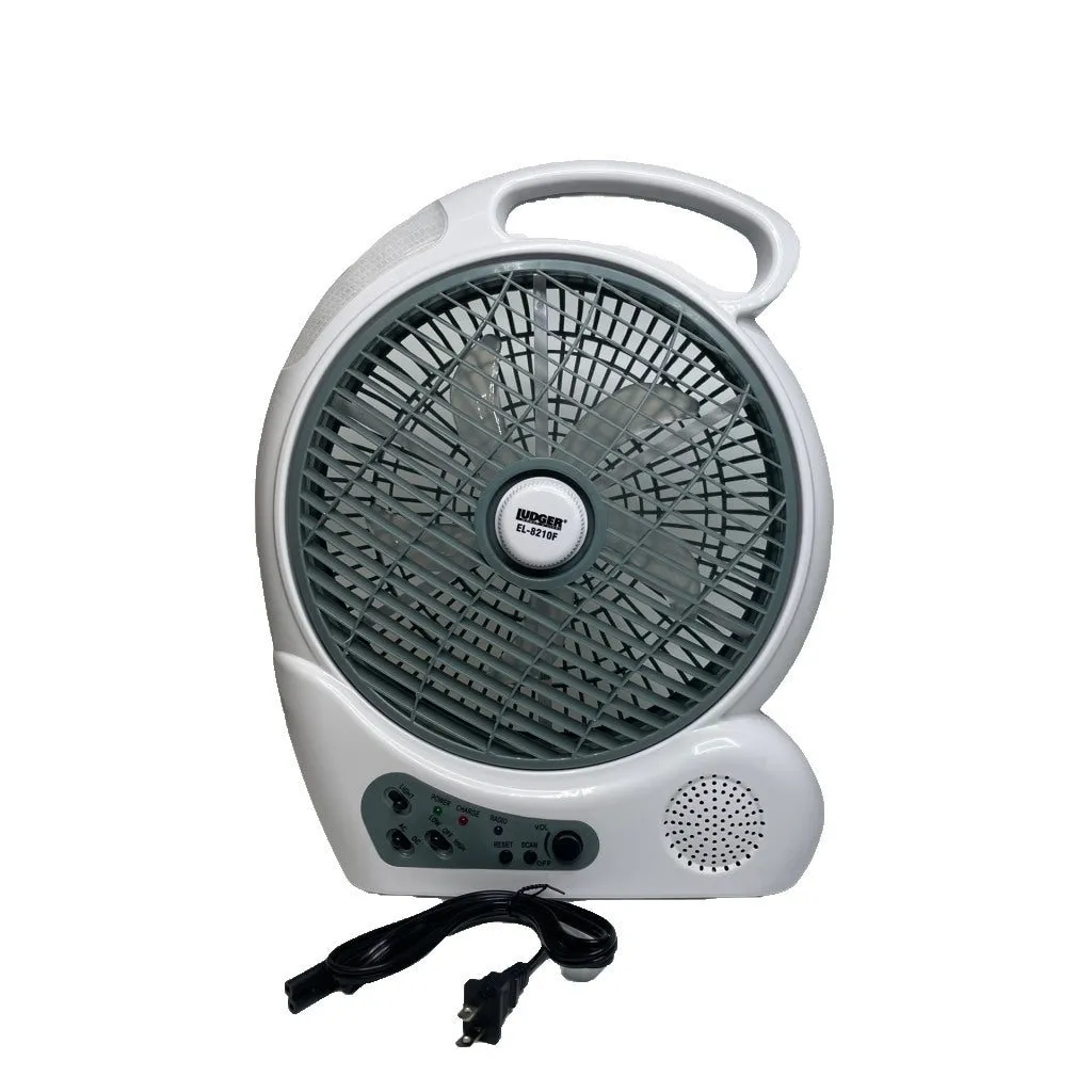 Ludger 10″ Rechargeable Fan with Radio EL-8210F