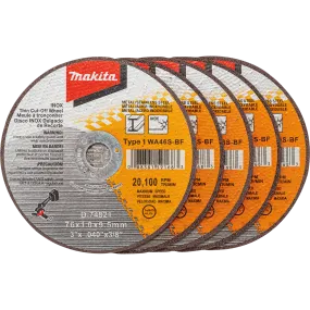 Makita D-74821-5 3" General Purpose Thin Cut-Off Wheel 5 Pack