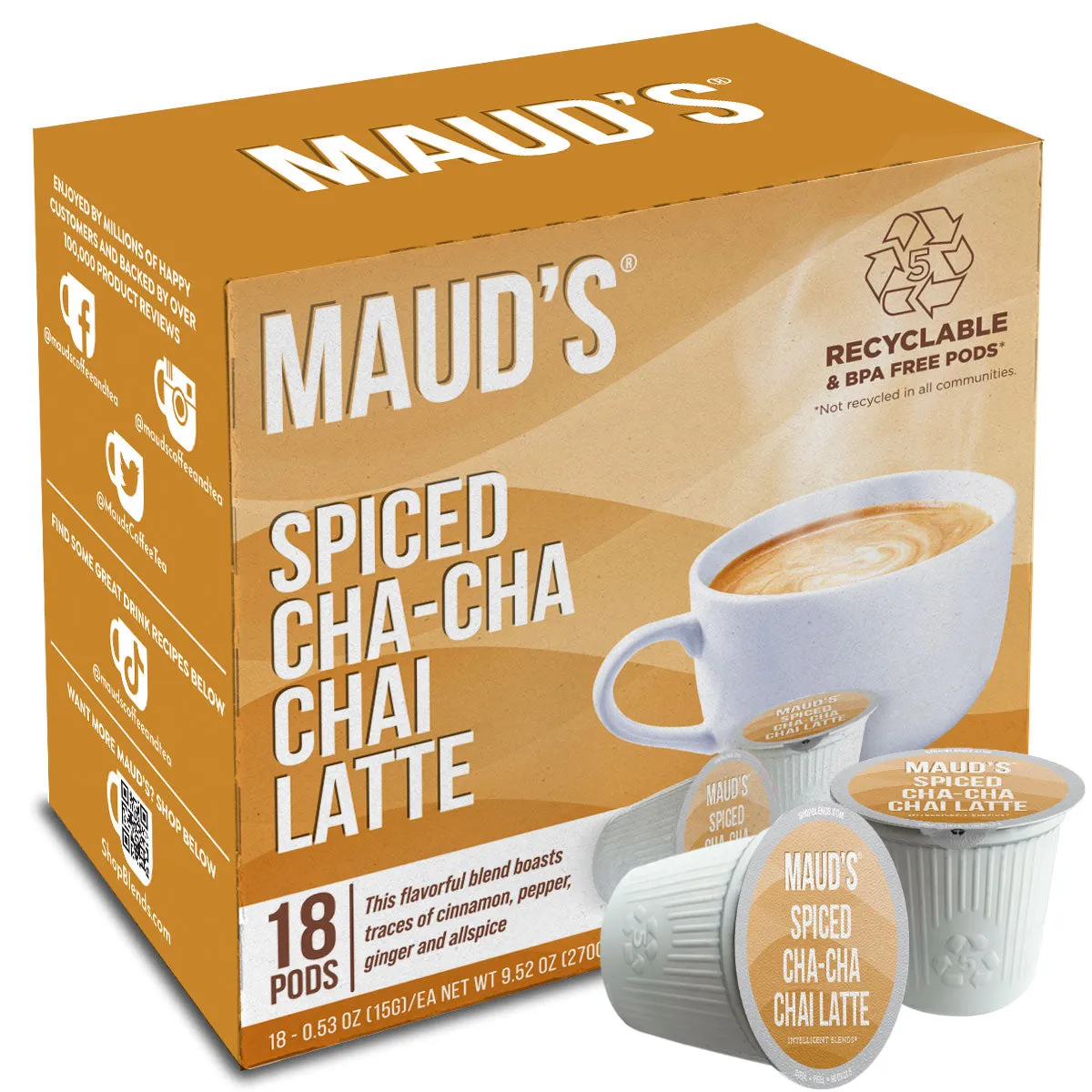 Maud's Chai Tea Latte Pods - 36ct