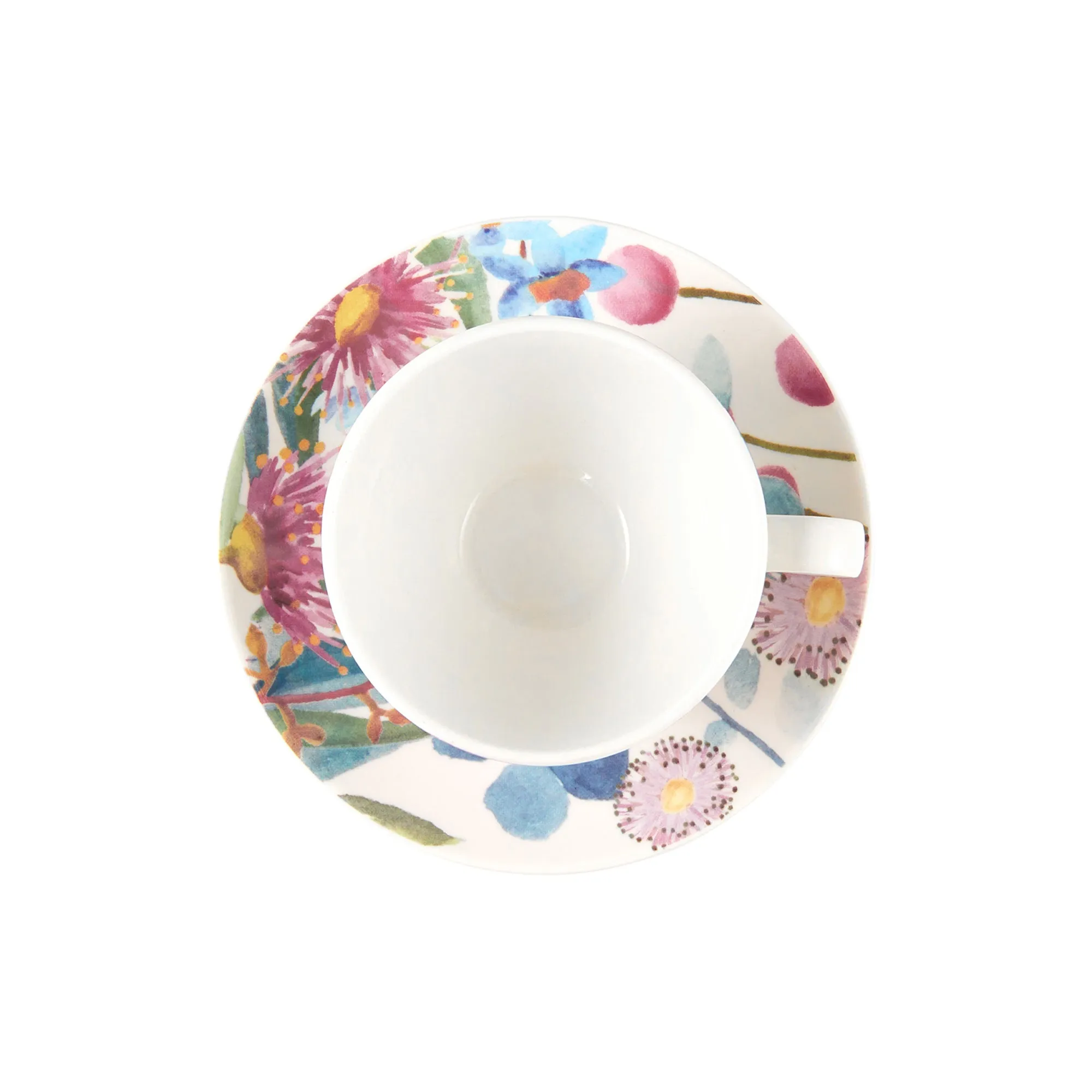 Maxwell & Williams Eucalyptus Bloom Coupe Demi Cup & Saucer Set White