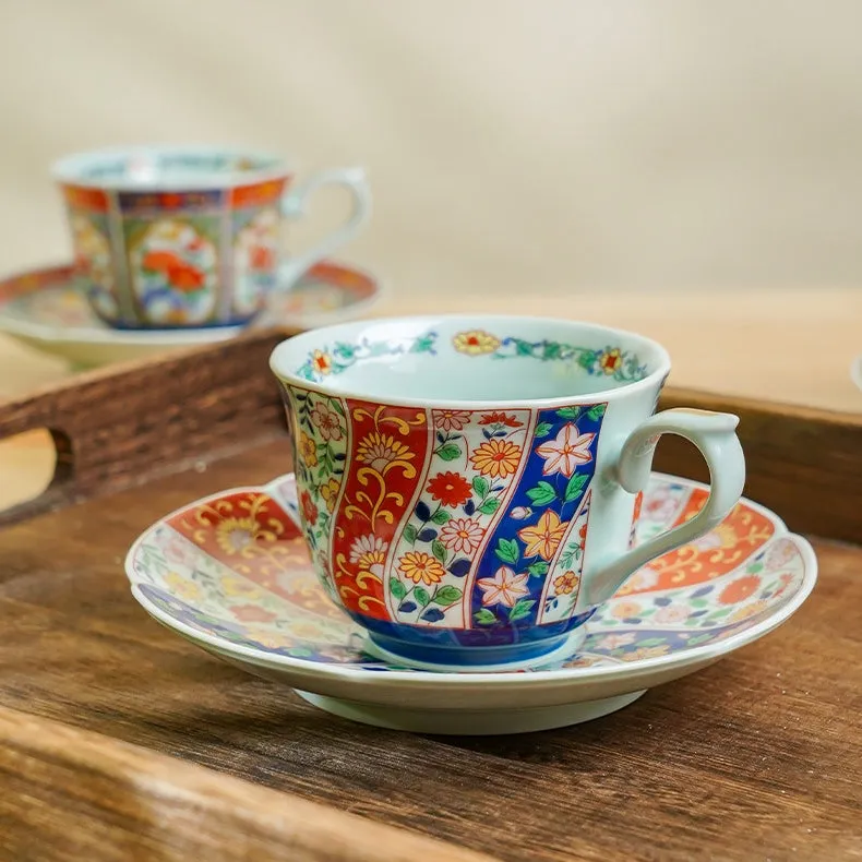 Mino Ware Handcrafted Kachofugetsu Tea Cup Set