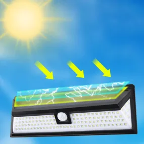 Modern Black Rectangular Human Sensor Solar Waterproof Outdoor Garden LED Wall Light