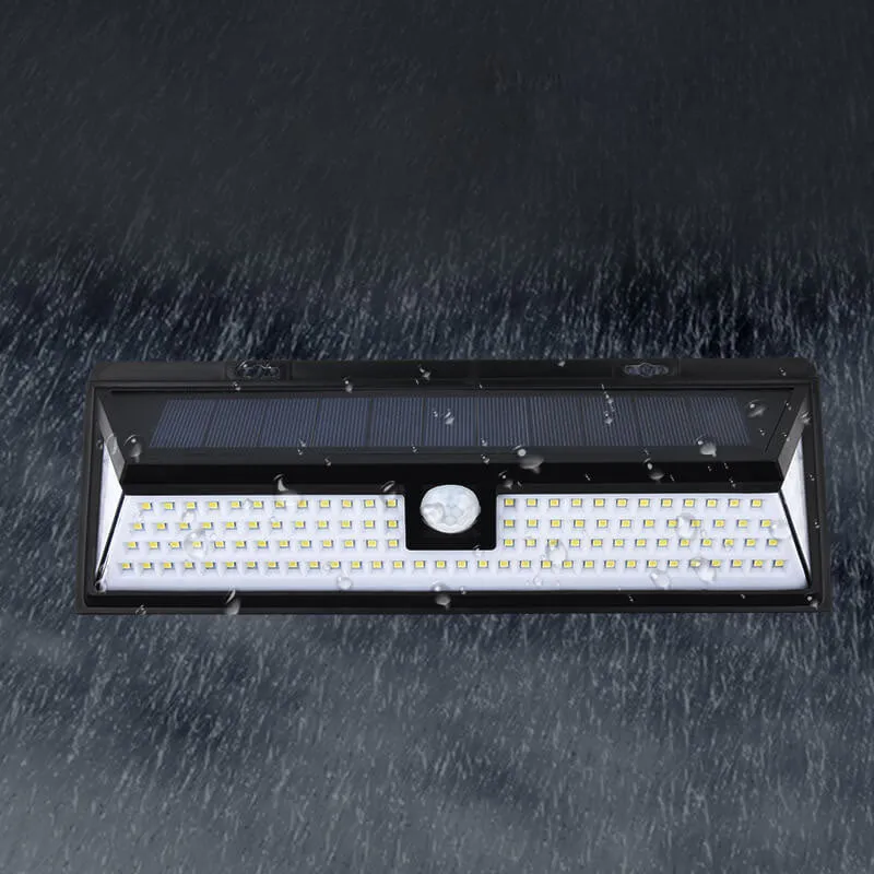 Modern Black Rectangular Human Sensor Solar Waterproof Outdoor Garden LED Wall Light