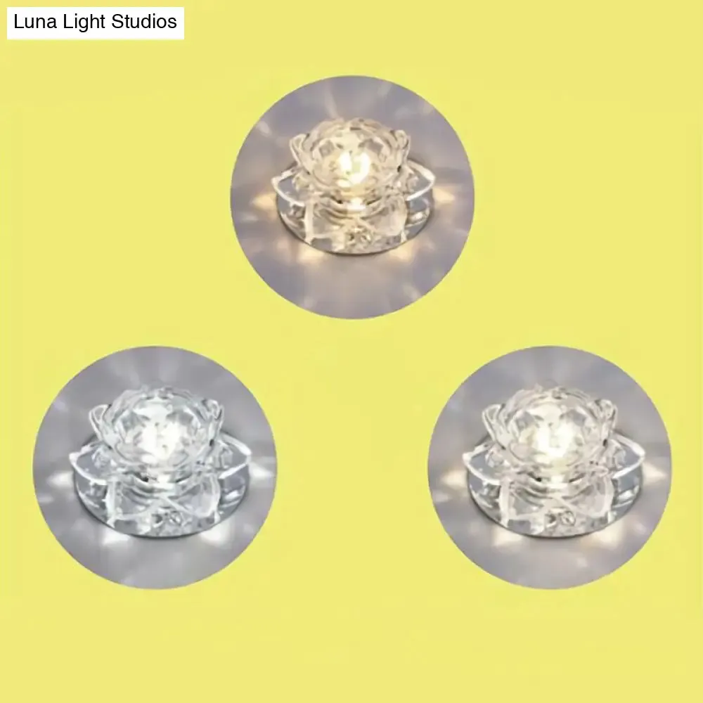 Modern Crystal Clear LED Flushmount Ceiling Light for Living Room