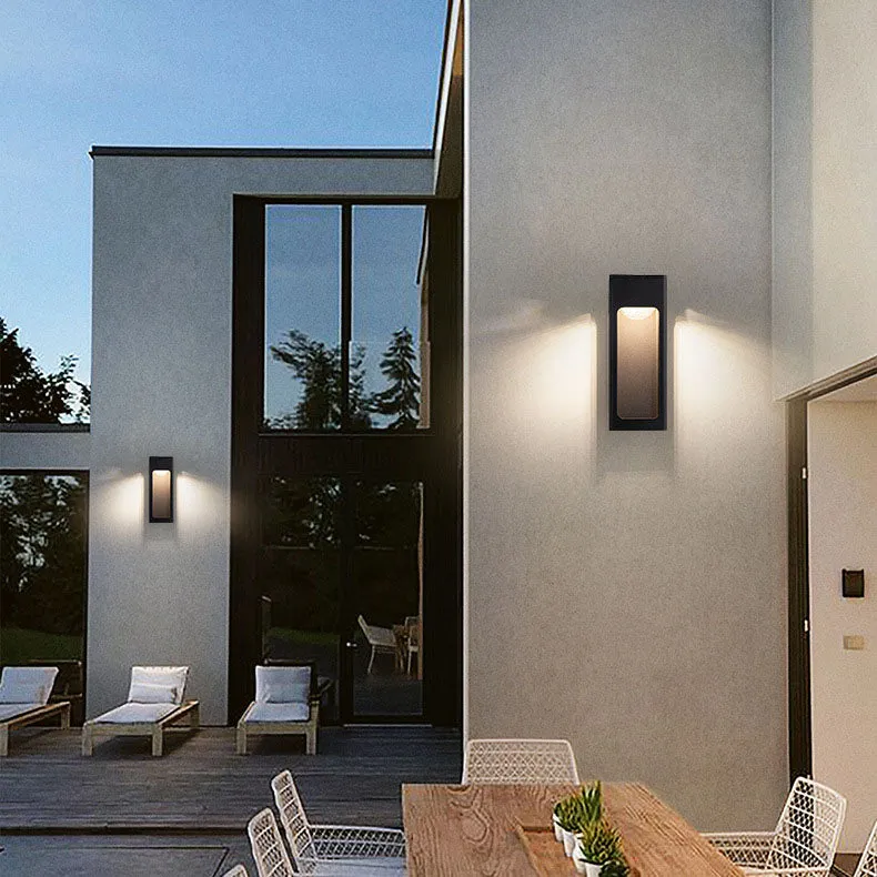 Modern Minimalist Waterproof Rectangle Aluminum LED Outdoor Wall Sconce Lamp For Outdoor Patio