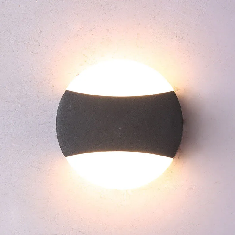 Modern Outdoor Round Flat Aluminum LED Waterproof Wall Sconce Lamp