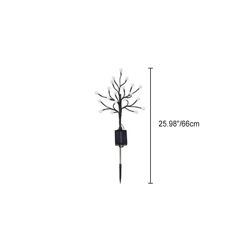 Modern Solar Round Ball Tree Branch ABS Stainless Steel LED Outdoor Landscape Light