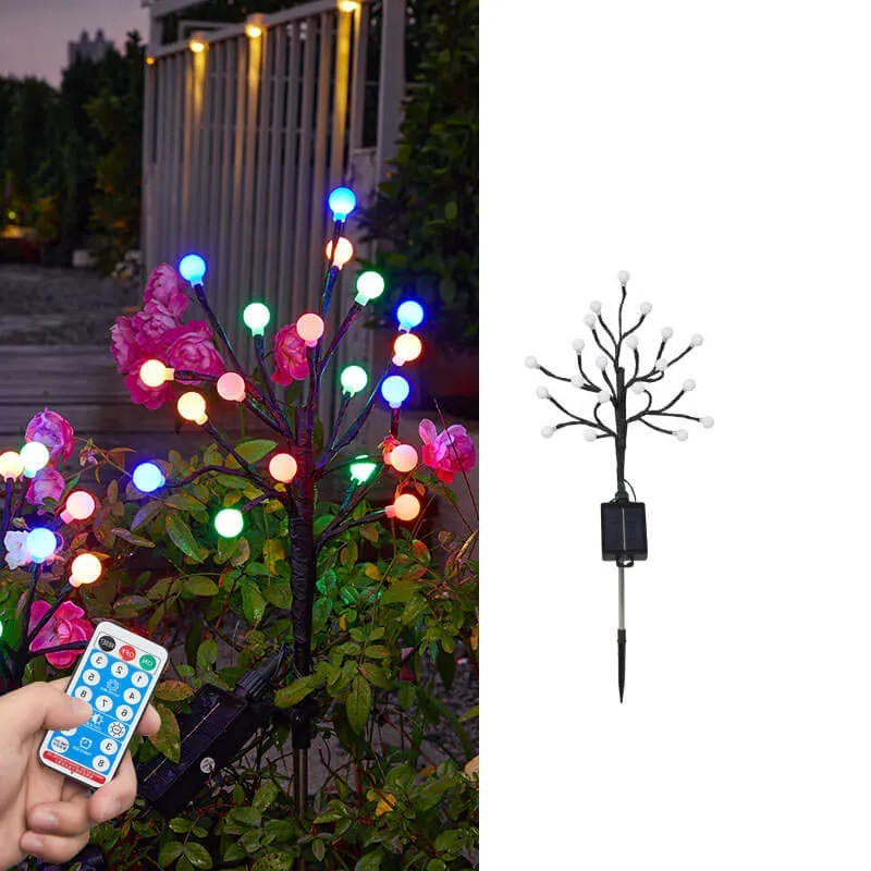 Modern Solar Round Ball Tree Branch ABS Stainless Steel LED Outdoor Landscape Light