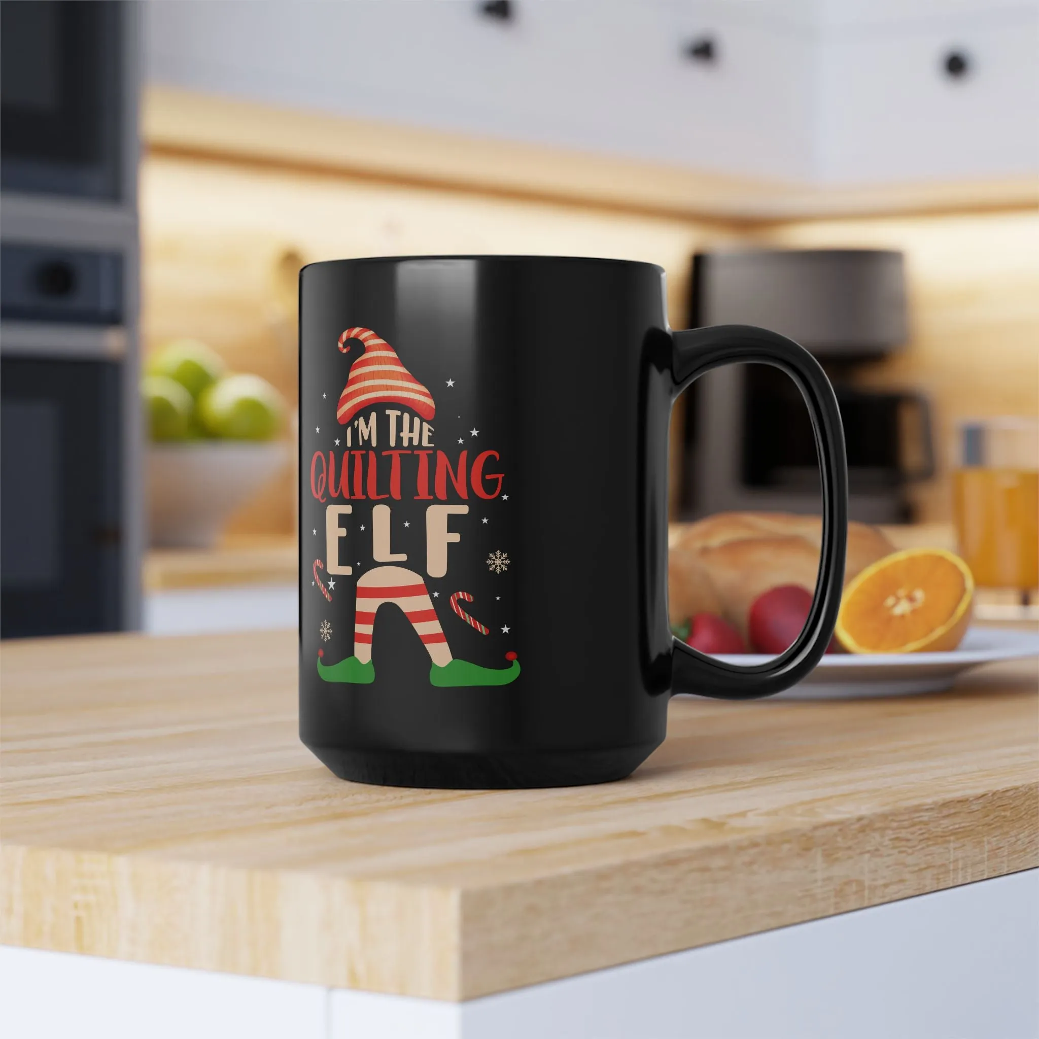 Mug - I'm the Quilting Elf 15oz Black Mug