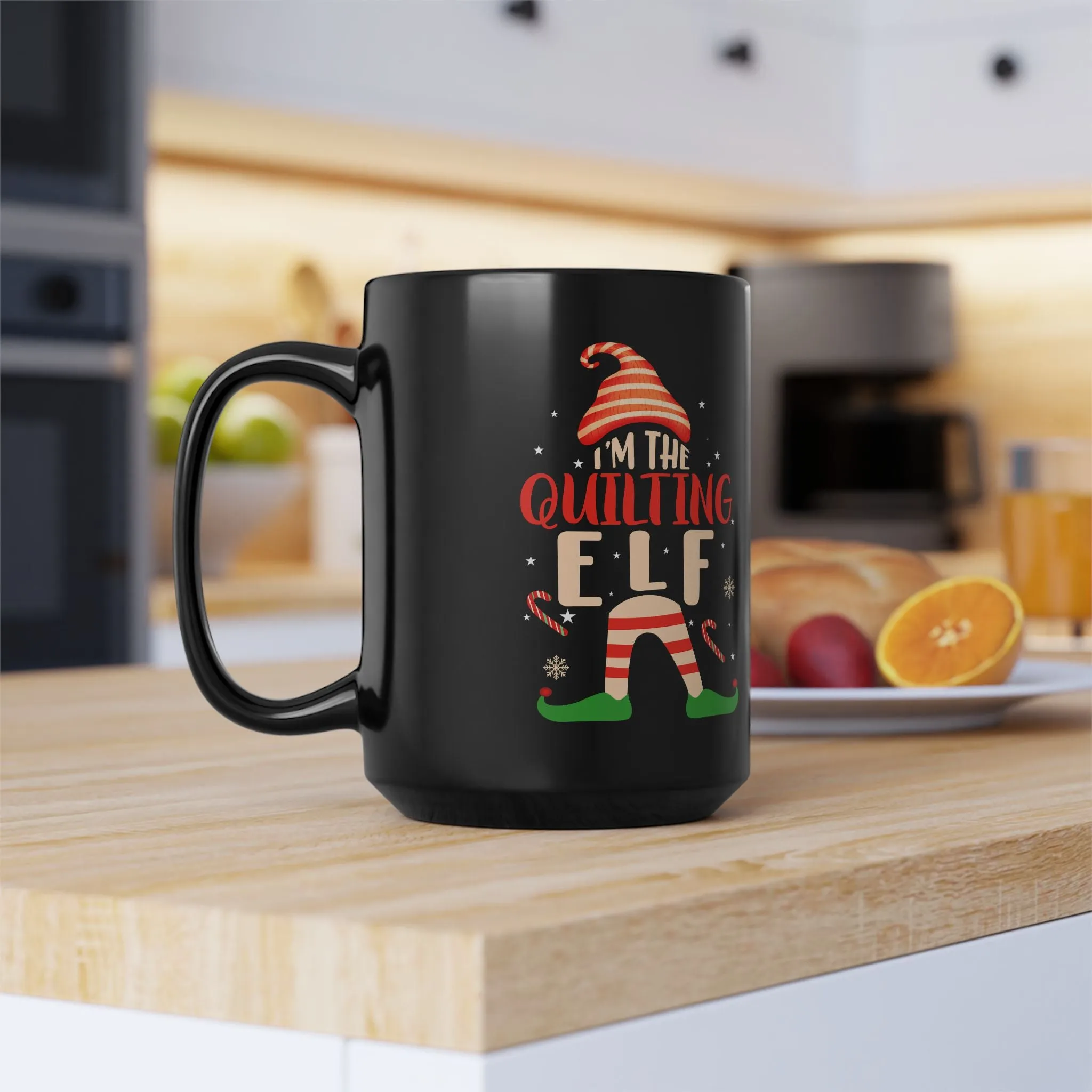 Mug - I'm the Quilting Elf 15oz Black Mug