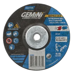 Norton 6 x 1/8 x 5/8 - 11 In. Gemini Grinding and Cutting Whl 24 T T27 10 Count