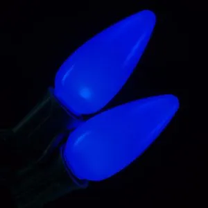 Opaque C9 LED Bulbs - Blue - 25 Pack