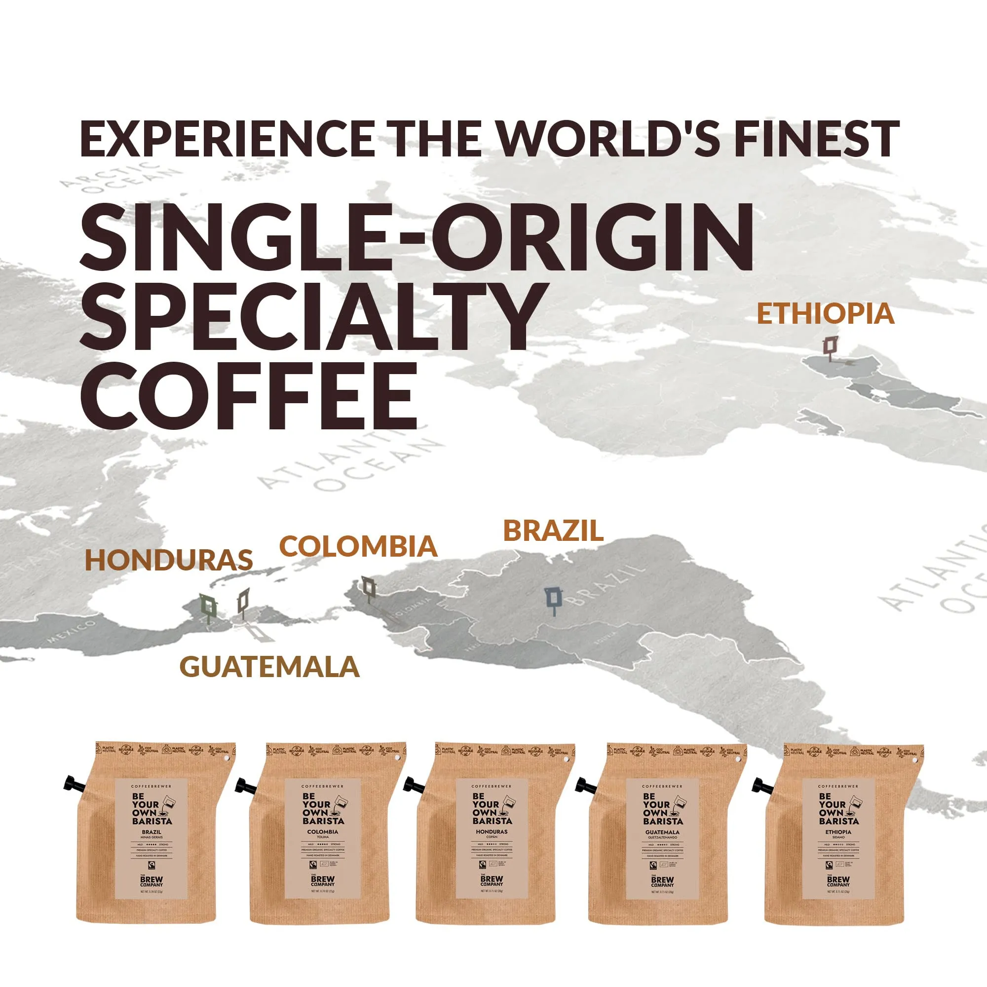 Original Gourmet Coffee Gift Set for Men & Women – 5 of the World’s Finest Single Estate Specialty & Organic Coffees | Brew & Enjoy Anytime, Anywhere | Hamper Style Letterbox Gift Idea for Him & Her