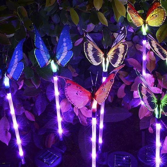 Outdoor Decoration Simulation Fiber Optic Butterfly LED Lawn Insert Landscape Light