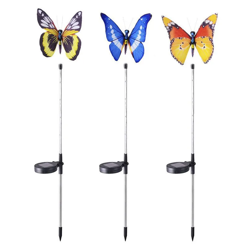 Outdoor Decoration Simulation Fiber Optic Butterfly LED Lawn Insert Landscape Light