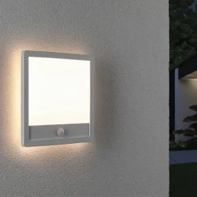 Outdoor Lamina 15.5W LED Backlit Square Wall Light with Motion Detection in White