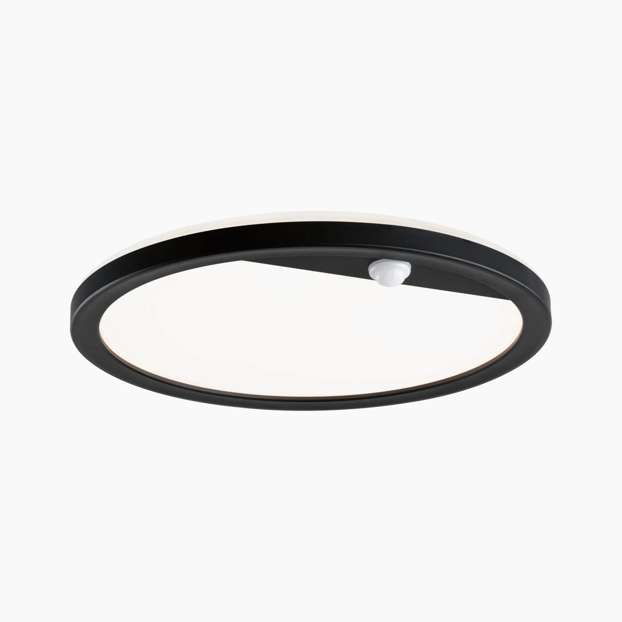 Outdoor Lamina Insect Friendly 16W LED Backlit Round Tunable Wall Light with Motion Detection in Black