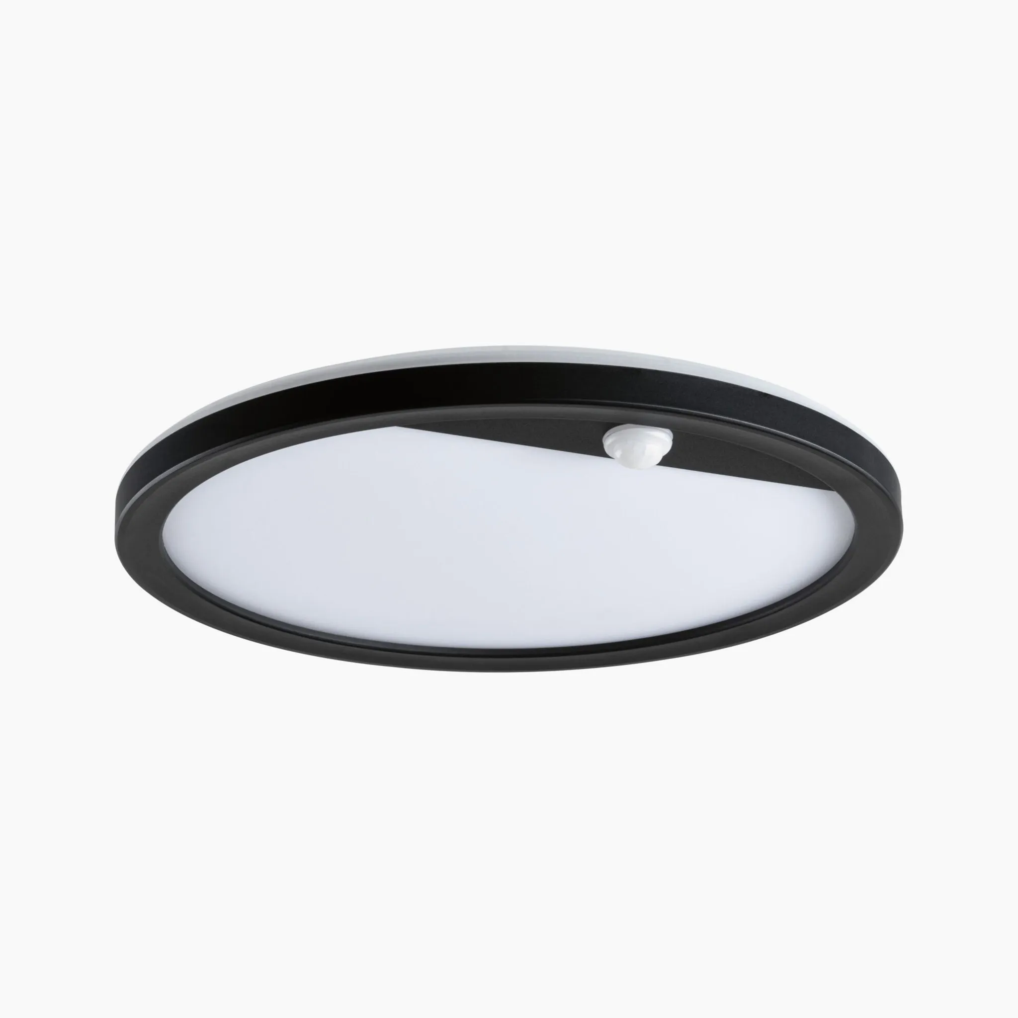 Outdoor Lamina Insect Friendly 16W LED Backlit Round Tunable Wall Light with Motion Detection in Black