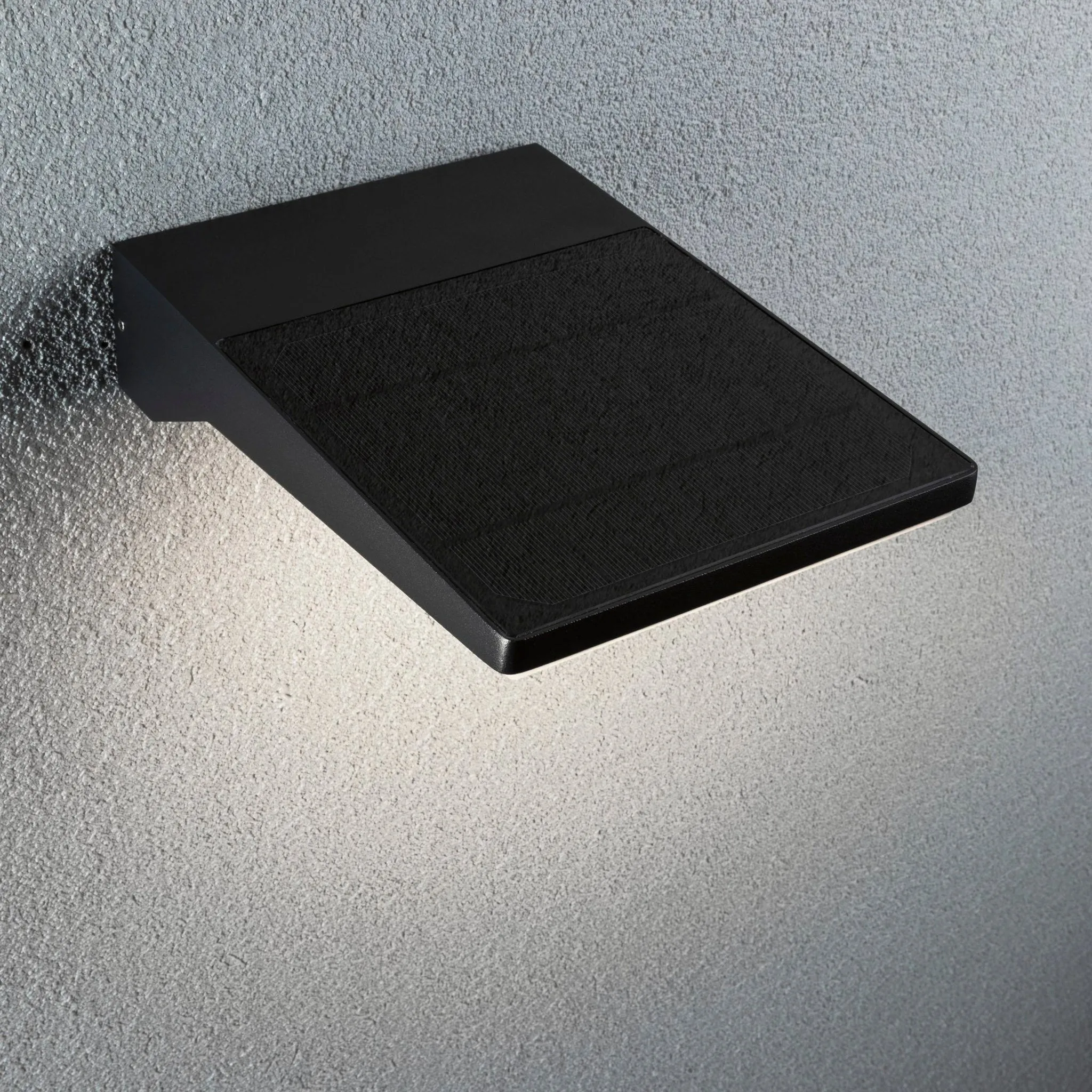 Outdoor Ronas 5W LED Solar Wall Light with Motion Detection in Dark Grey