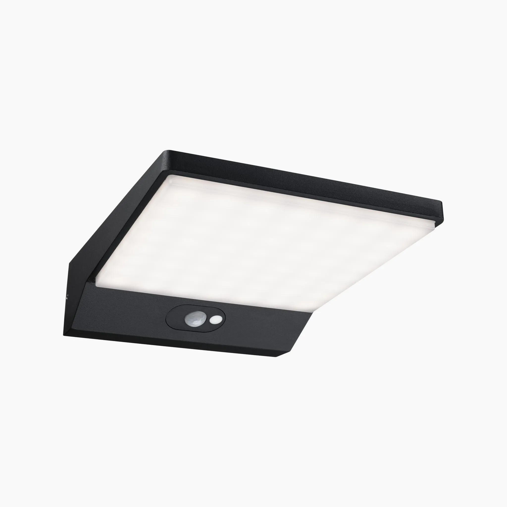 Outdoor Ronas 5W LED Solar Wall Light with Motion Detection in Dark Grey