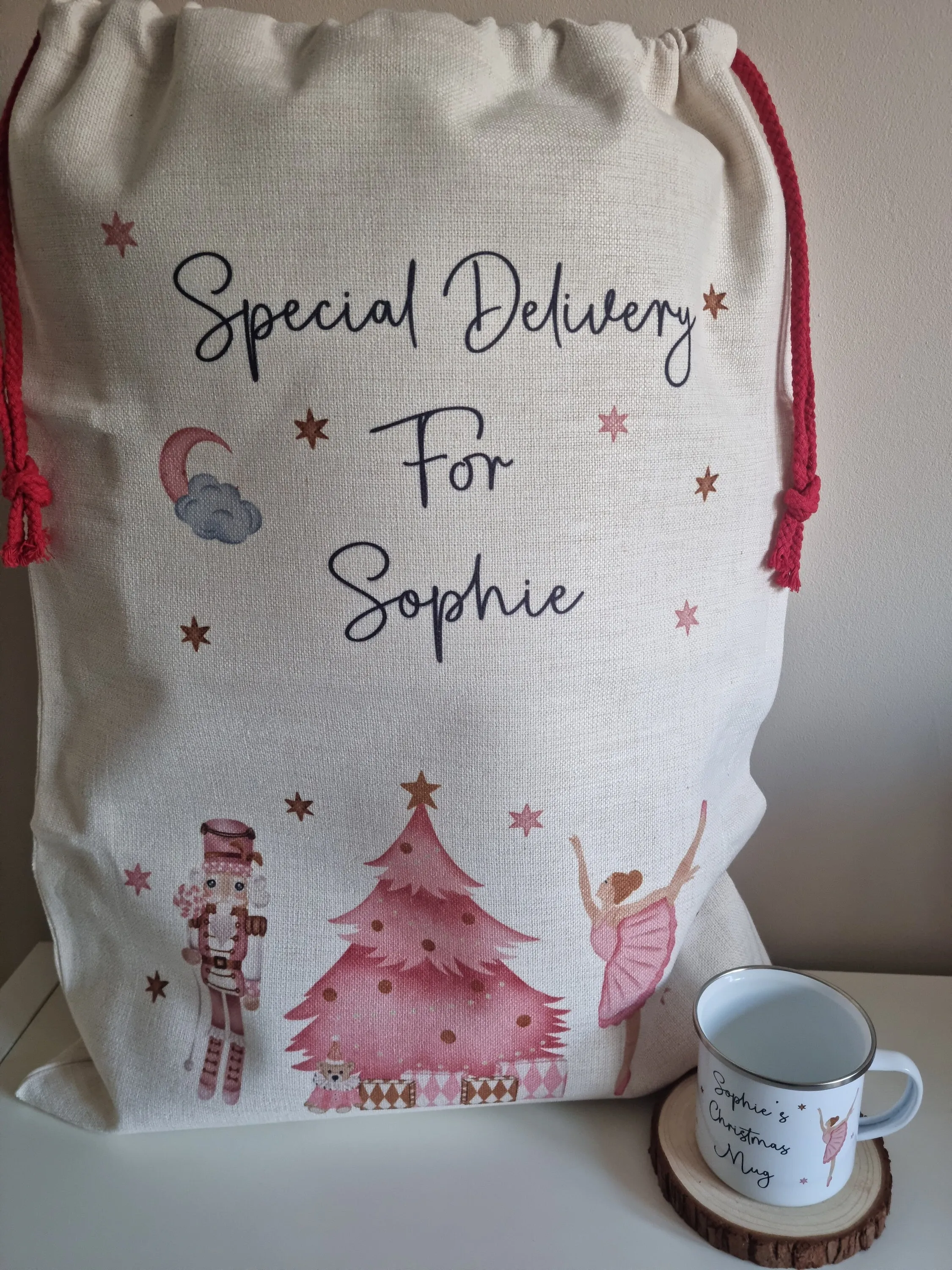 Personalised kids Christmas mug, hot chocolate mug, Christmas Eve, Christmas Eve box filler, Nutcracker - Girl