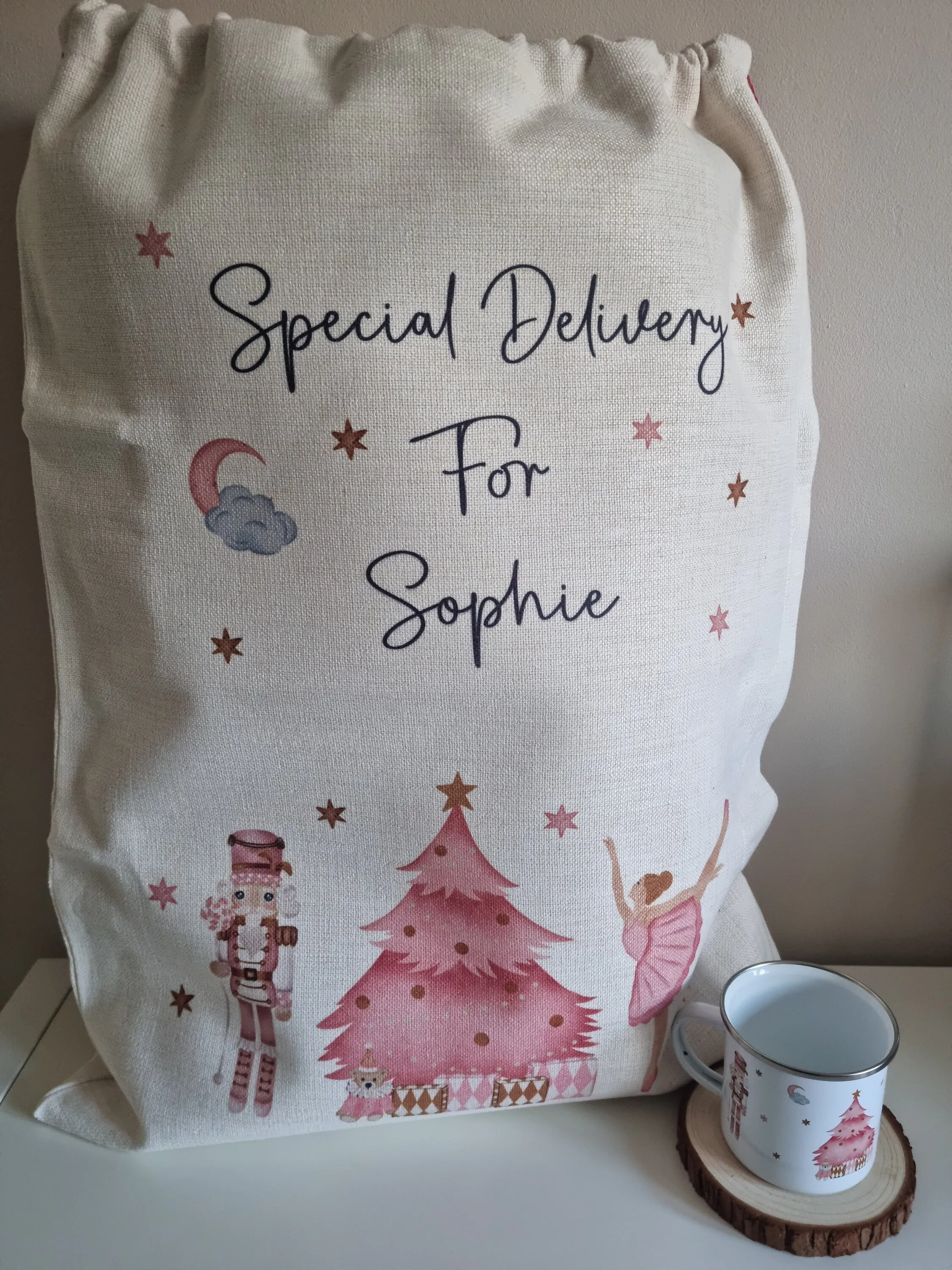 Personalised kids Christmas mug, hot chocolate mug, Christmas Eve, Christmas Eve box filler, Nutcracker - Girl