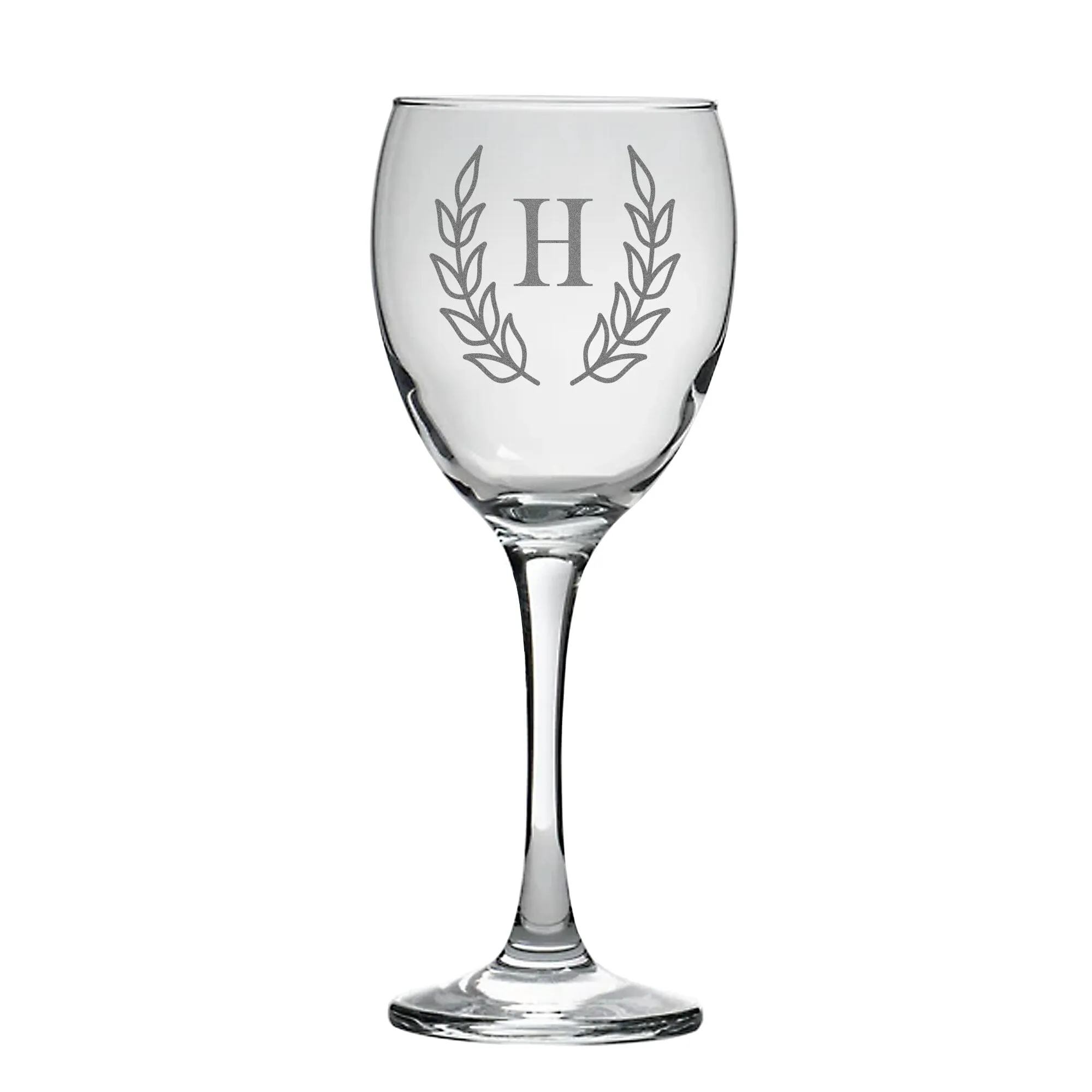 Personalised With Initial Wine Glass