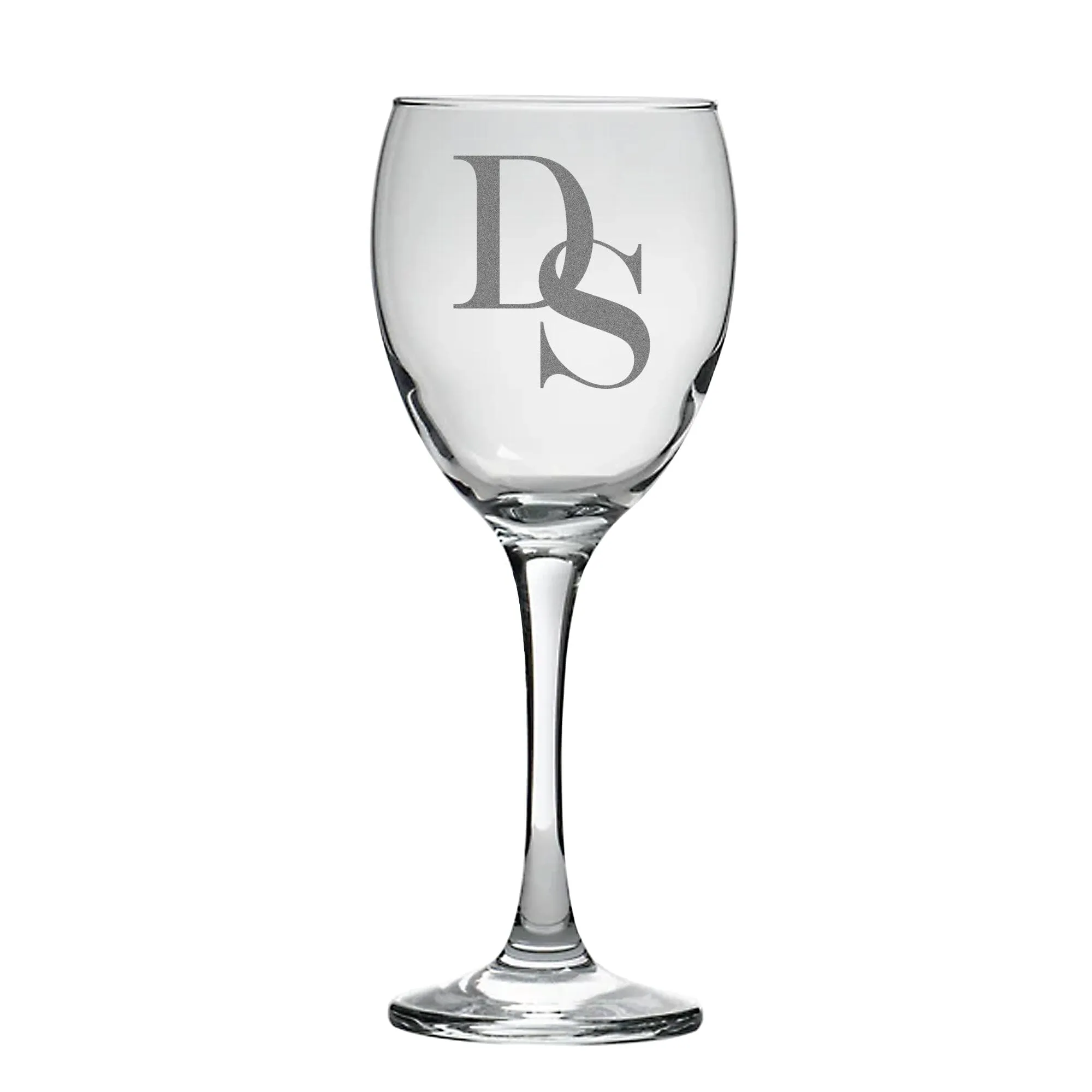 Personalised With Initial Wine Glass