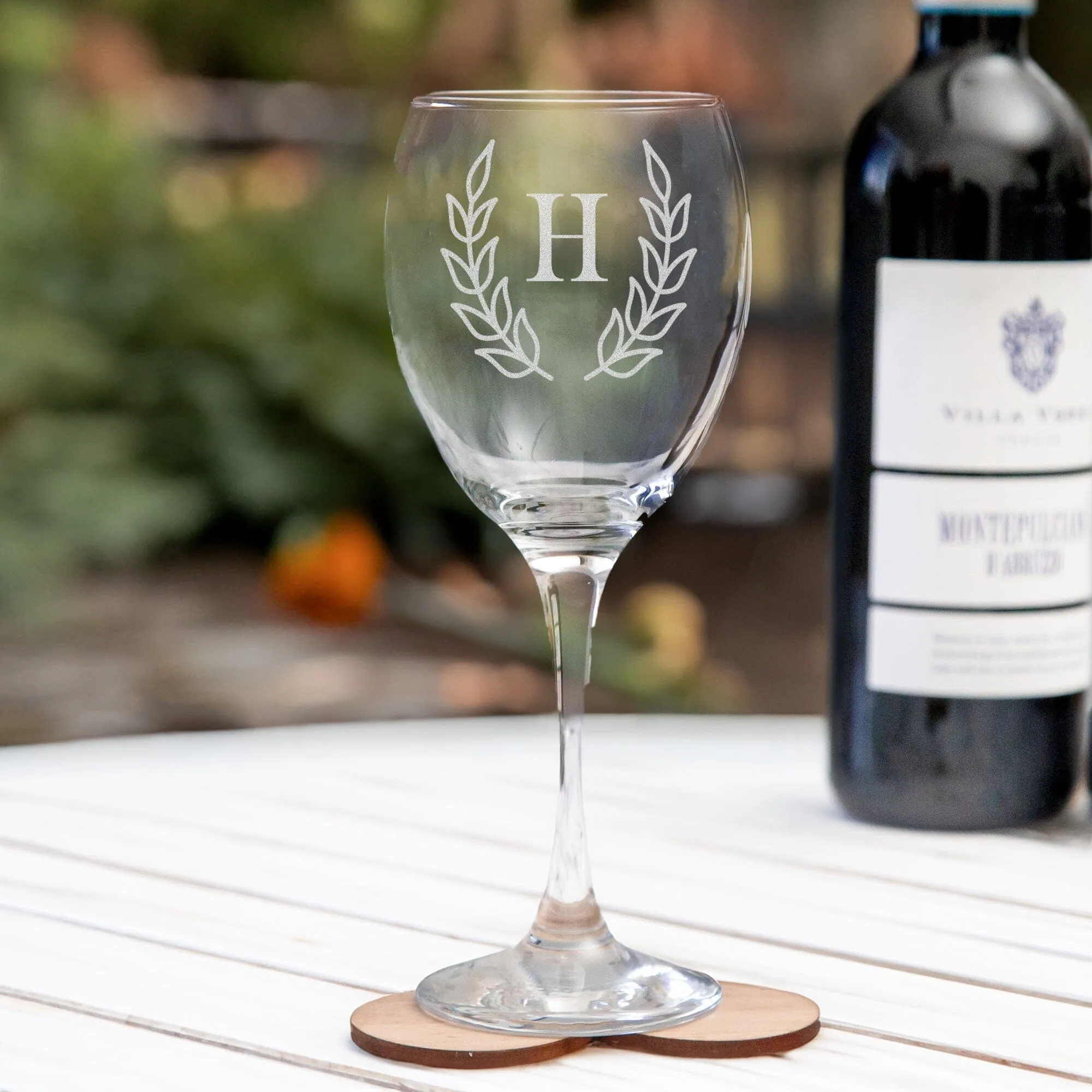 Personalised With Initial Wine Glass