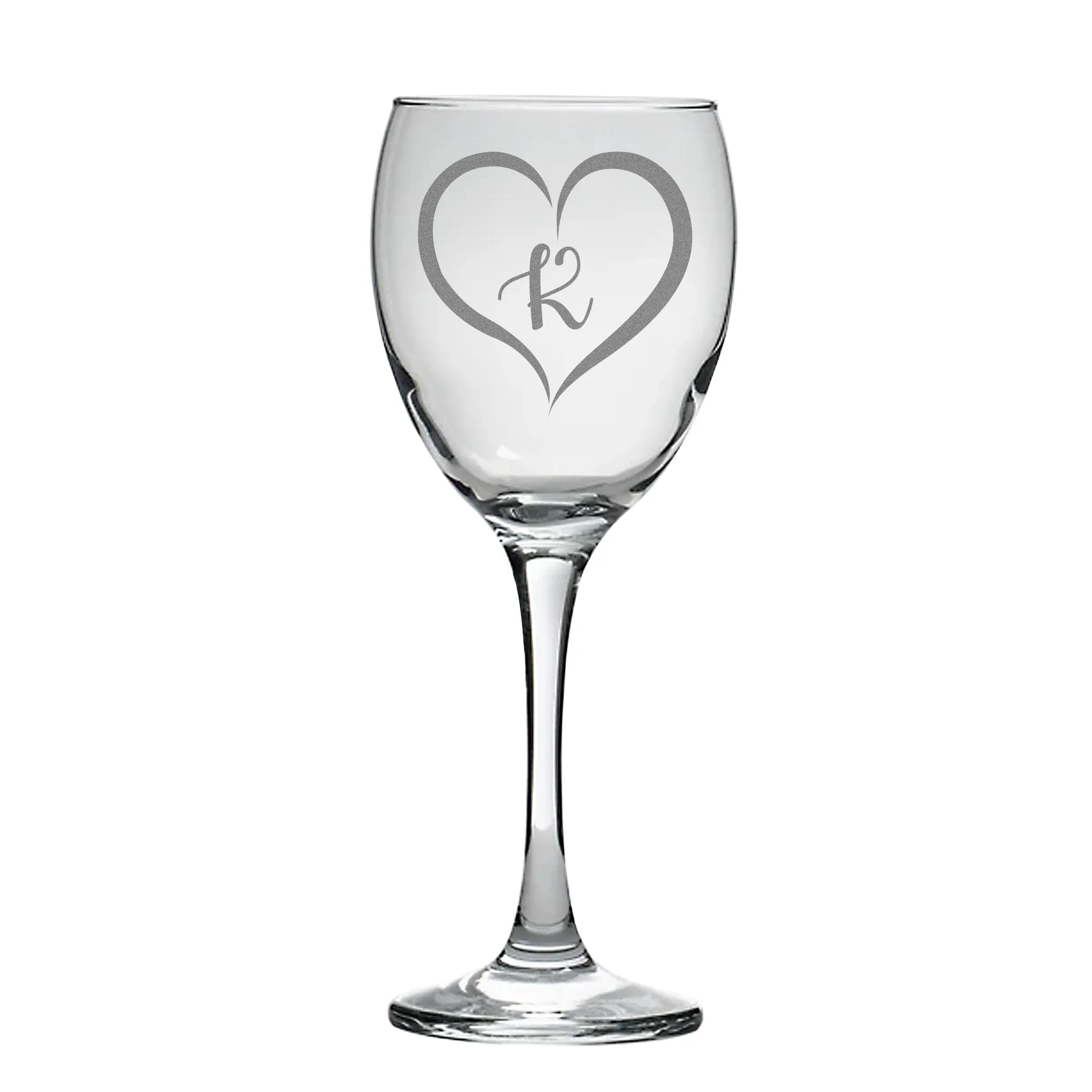 Personalised With Initial Wine Glass