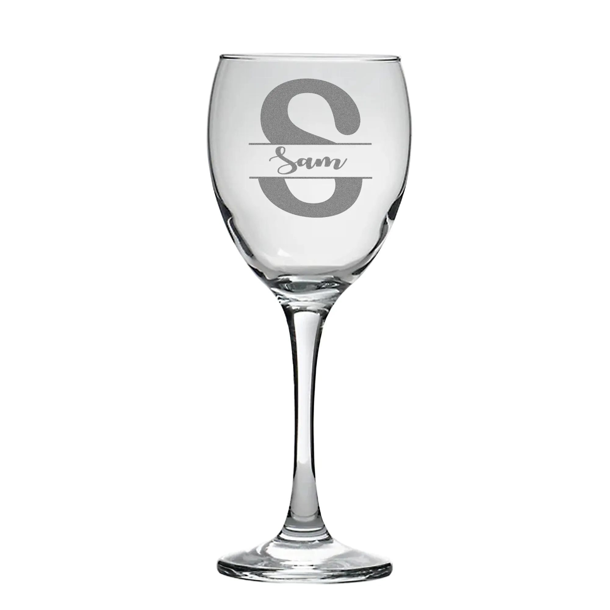 Personalised With Initial Wine Glass