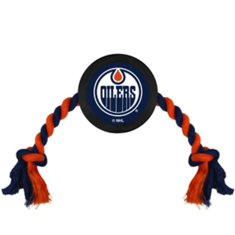 Pets First NHL Edmonton Oilers Hockey Puck Pet Toy