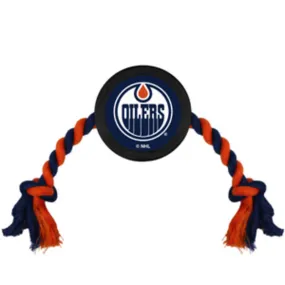 Pets First NHL Edmonton Oilers Hockey Puck Pet Toy