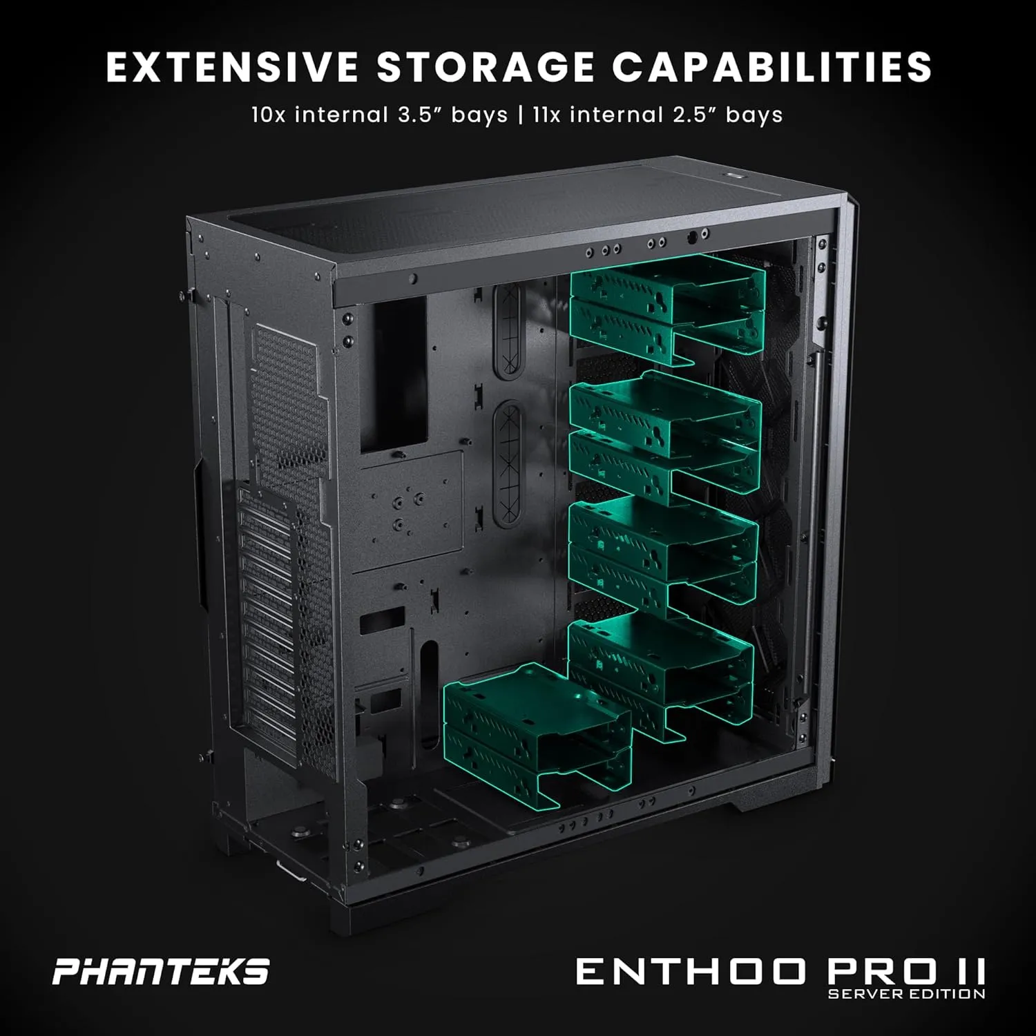 Phanteks 追風者 Enthoo Pro II Tempered Glass Server Edition E-ATX/SSI EEB Tower Case PH-ES620PTG_BK02