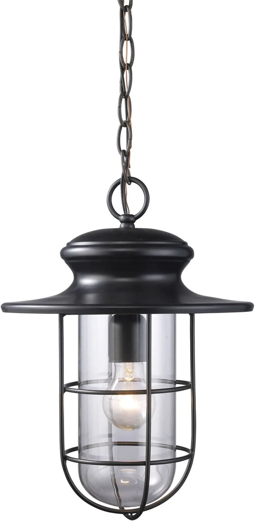 Portside 1 Light Outdoor Pendant In Matte Black