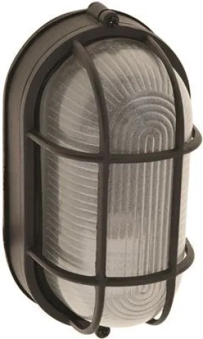 Preferred Industries Oval Deck Sconce Black 8-1/2 X 5-1/2 Inch  Uses (1) 60-Watt Edison Base Lamp