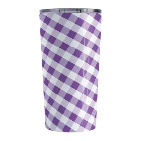 Purple Gingham Tumbler Cup