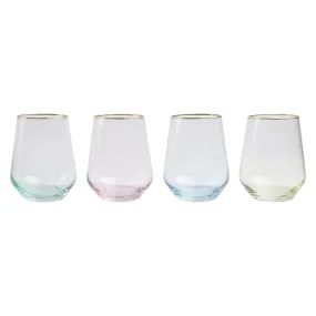 Rainbow Stemless Wine Glass