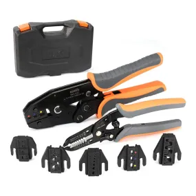 Ratchet Crimping Tool Set with Quick Change Die 8PC