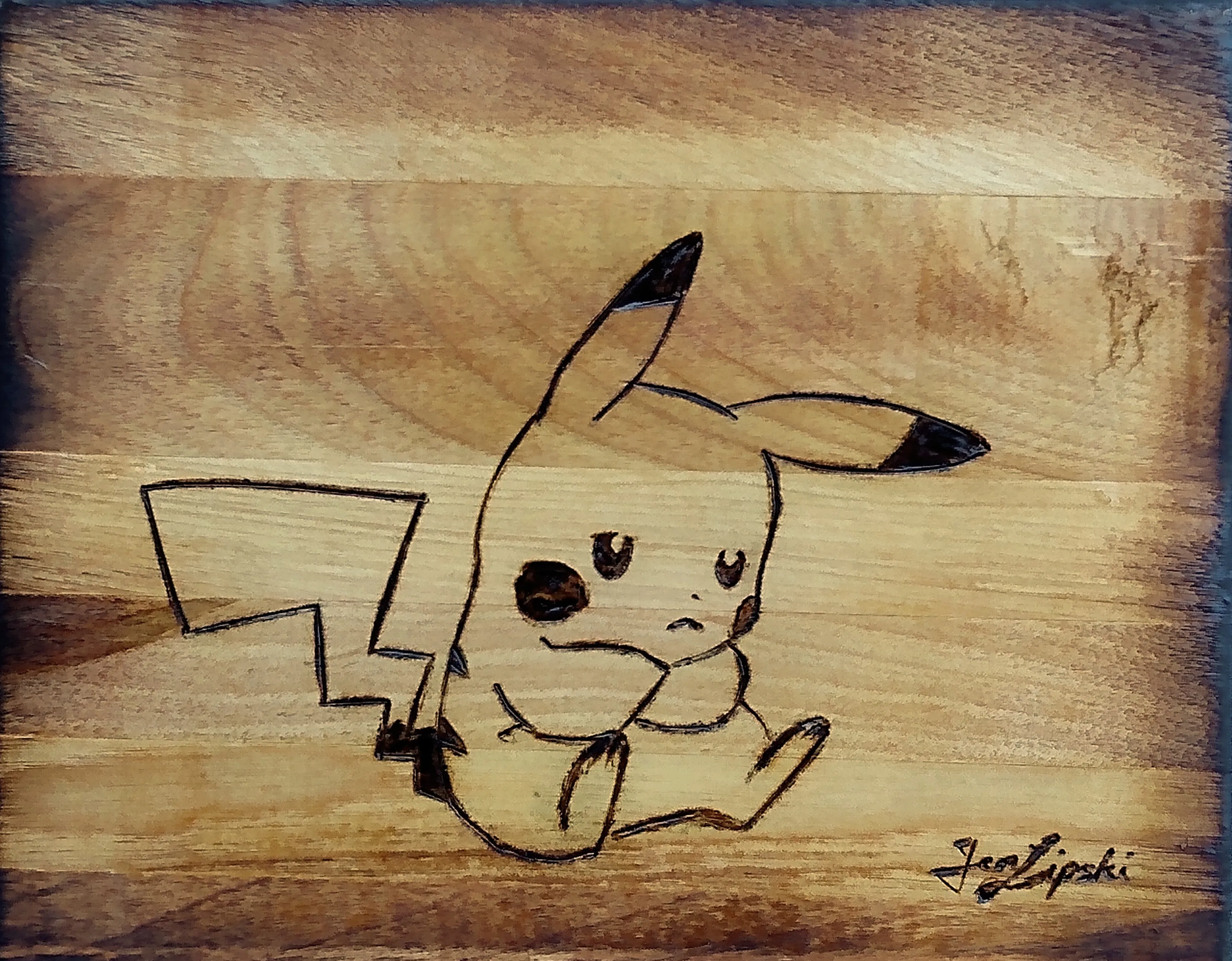 Sad Pikachu Woodburning