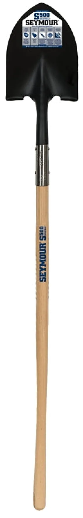 Seymour 49330 Shovel, 9-1/2 in W Blade, 14 ga, Steel Blade, Hardwood Handle, Long Handle, 48 in L Handle :EA: QUANTITY: 1