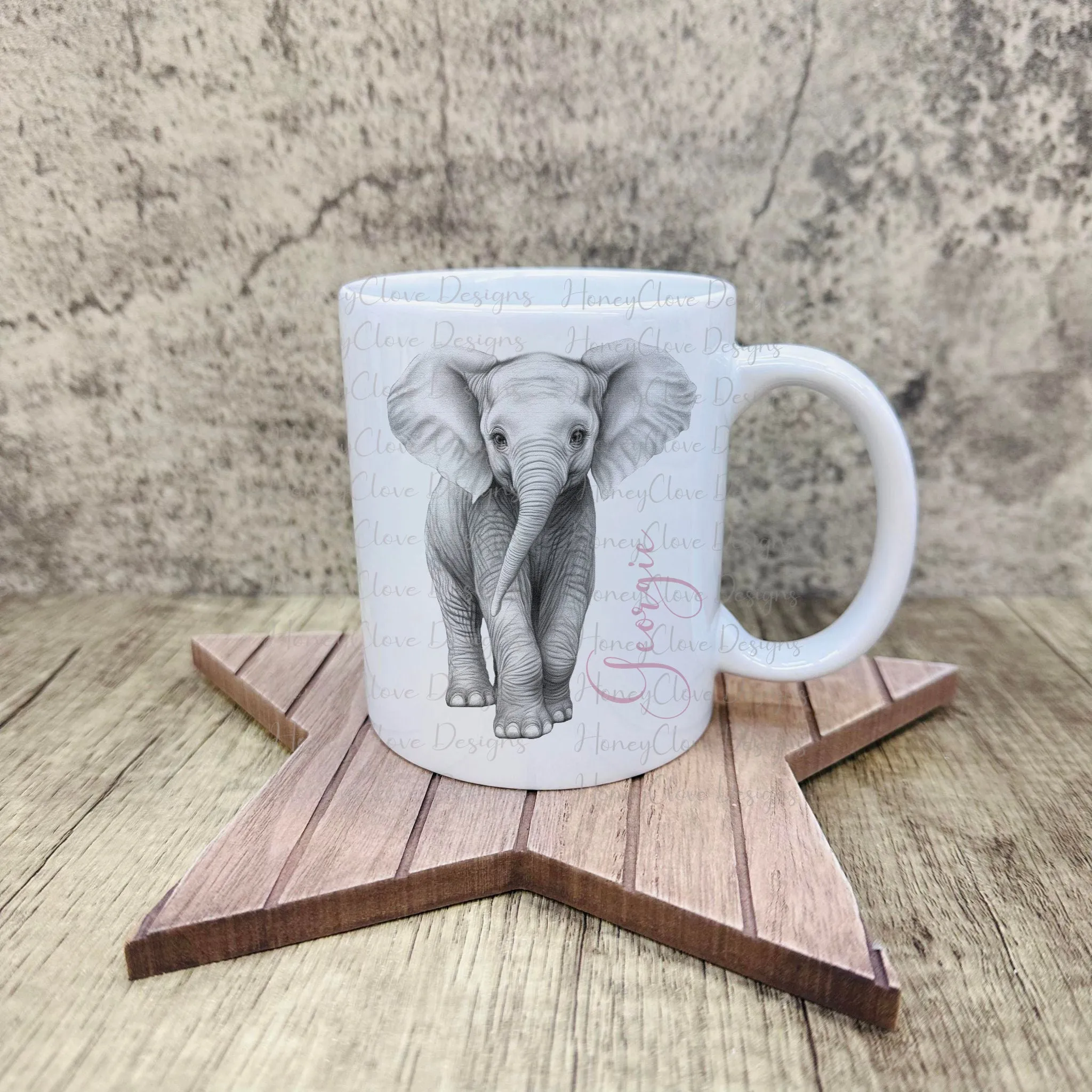 Sketch Design Elephant Mug