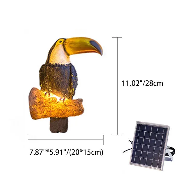 Solar Decorative Birds Resin Fiberglass Waterproof LED Outdoor Landscape Lights