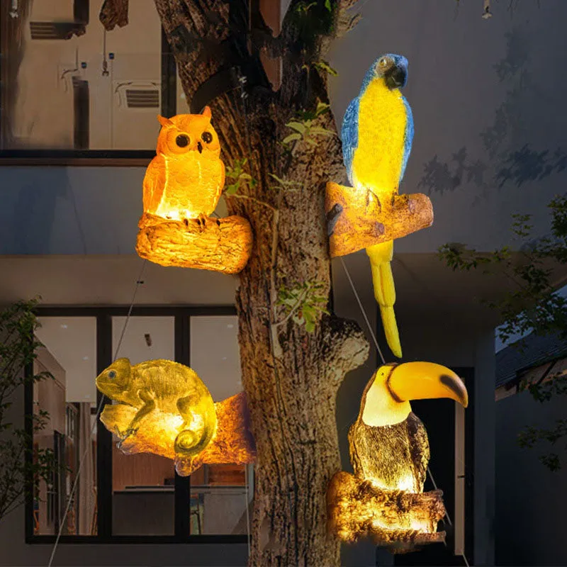 Solar Decorative Birds Resin Fiberglass Waterproof LED Outdoor Landscape Lights