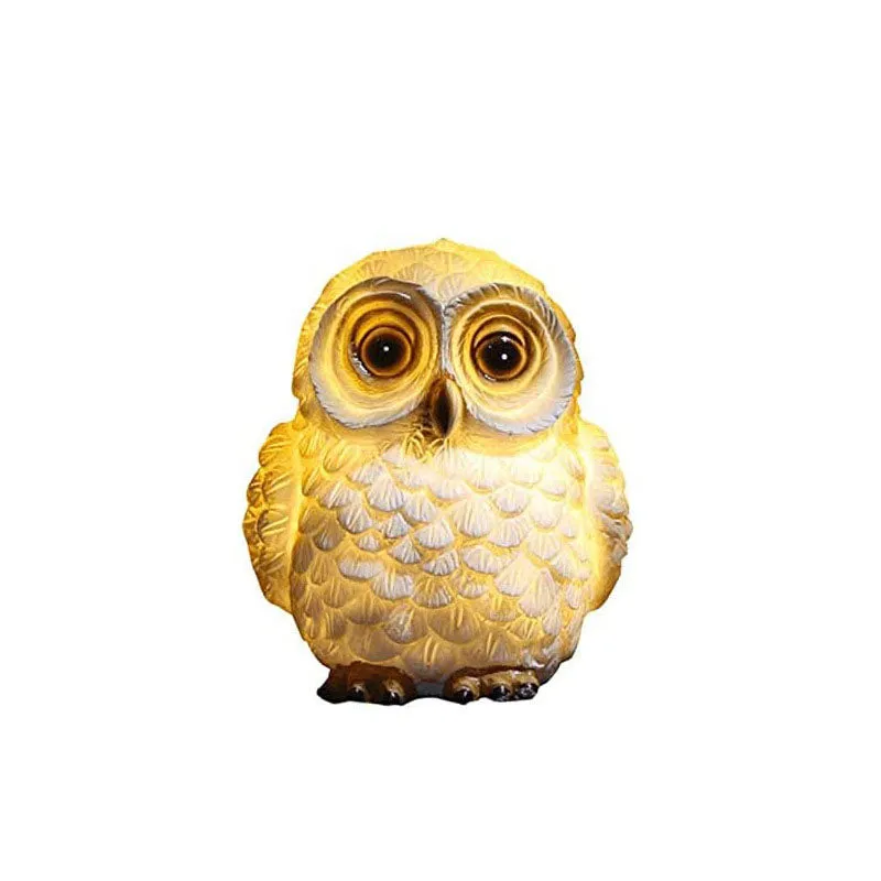 Solar Modern Creative Resin Owl Decoration LED Outdoor Landscape Light