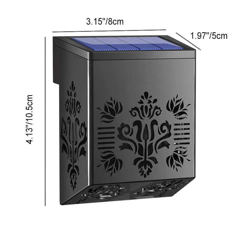 Solar Outdoor Square Hollow Design LED Patio Decoration Wall Sconce Lamp