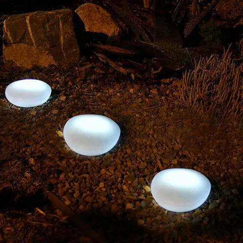 Solar Pebble ABS Sandblasted Glass LED Outdoor Landscape Light