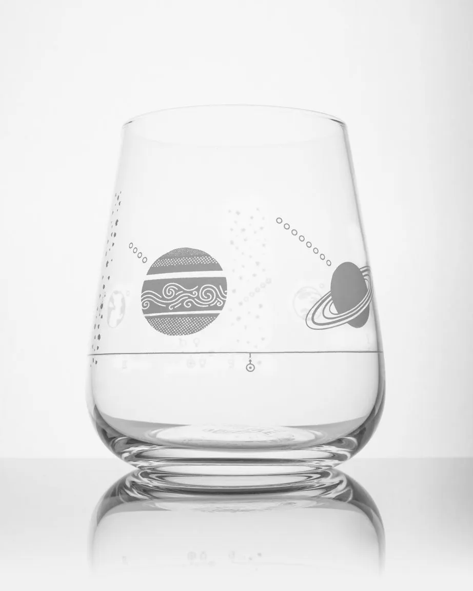 Solar System Wine Glass