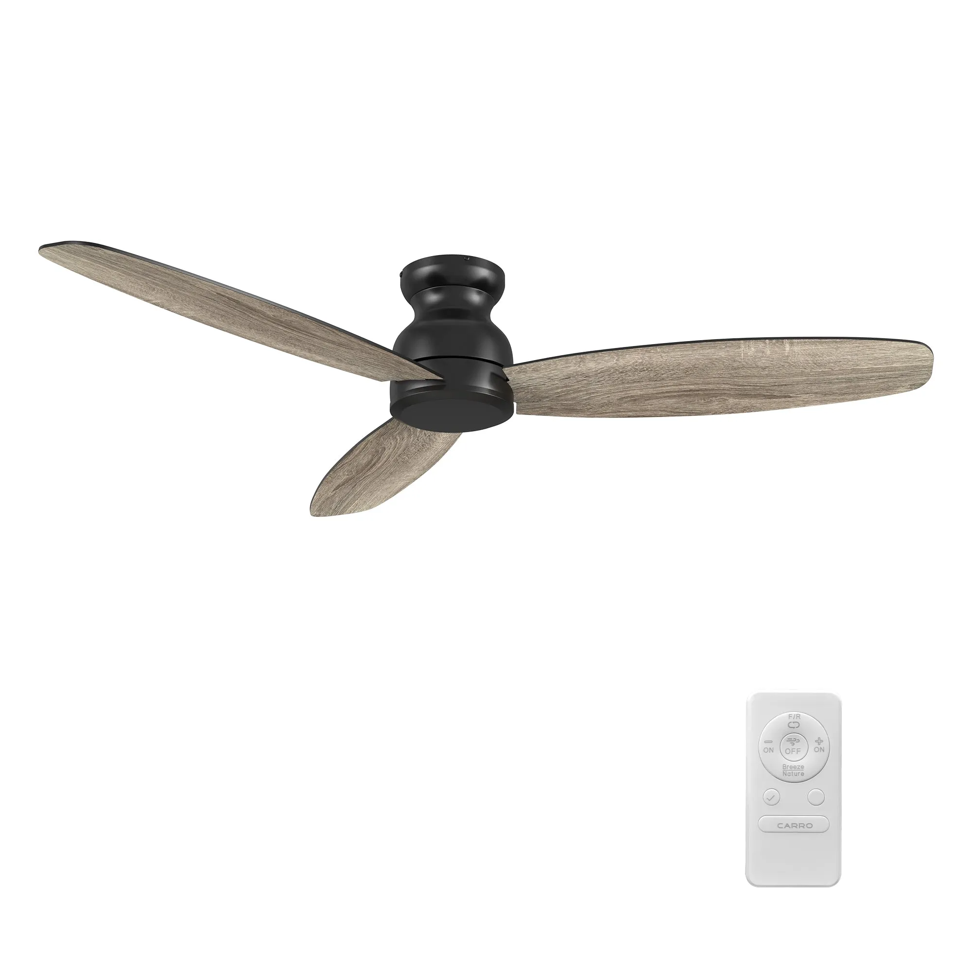 Stanley 60 inch 3-Blade Ceiling Fan with Remote Control - Black/Walnut & Wooden (Reversible Blades) (No Light)