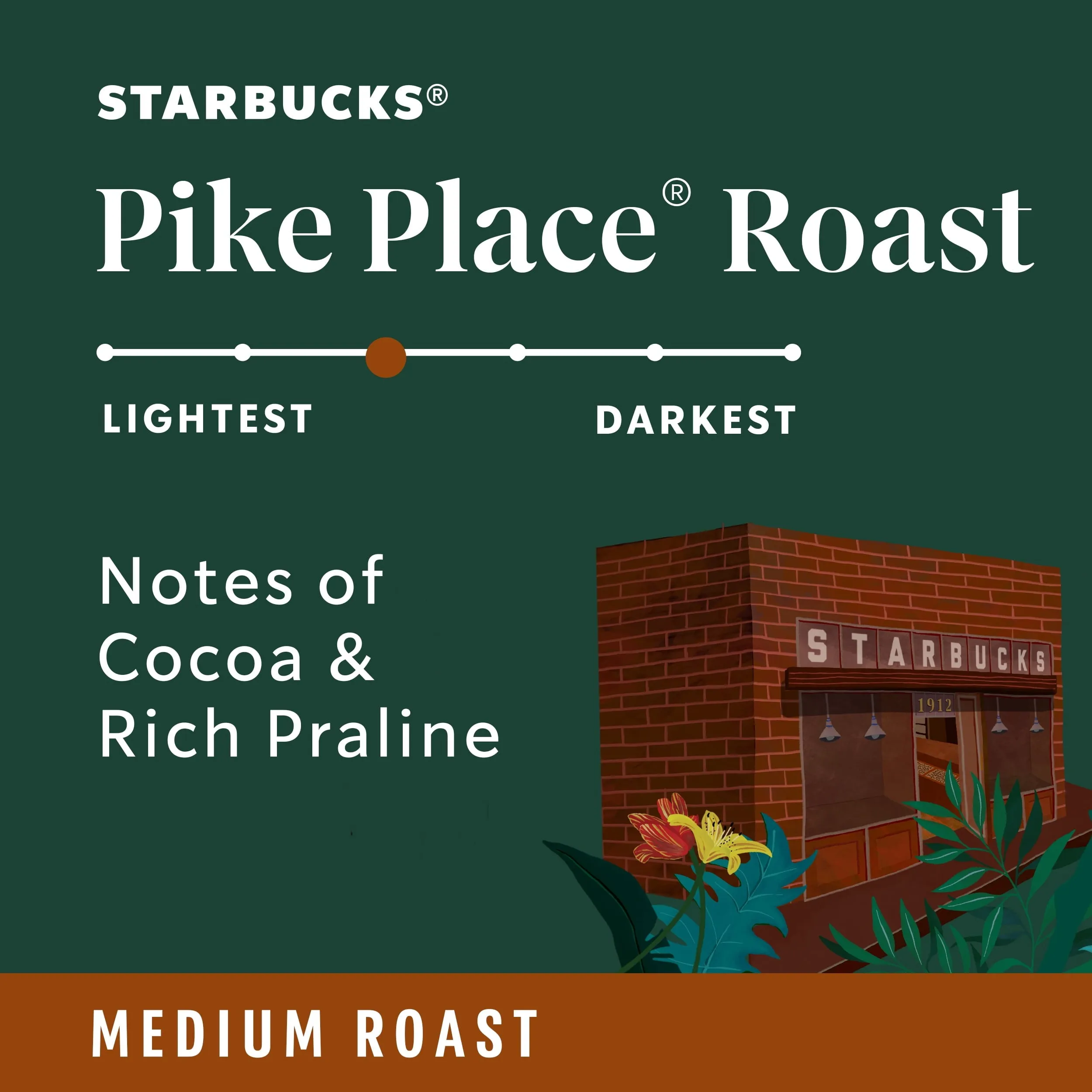 Starbucks Arabica Beans Pike Palace Roast, Medium Roast, Ground Coffee, 18 oz